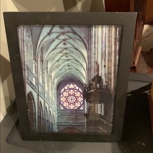 Elegant Black Photo Frame with Cathedral Image